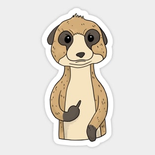 Grumpy Meerkat Holding Middle Finger Sticker